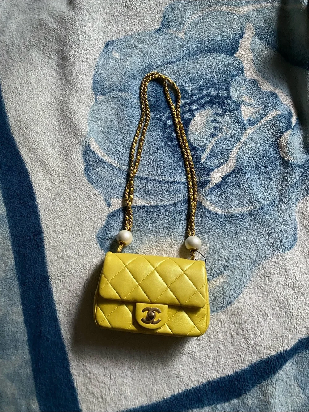 Chanel yellow iridescent mini